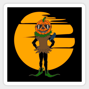 Scarecrow Pumpkin Halloween Magnet